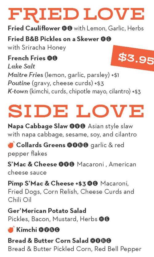 Page 2 of menu, F.L.X. Fry Bird in Geneva, NY