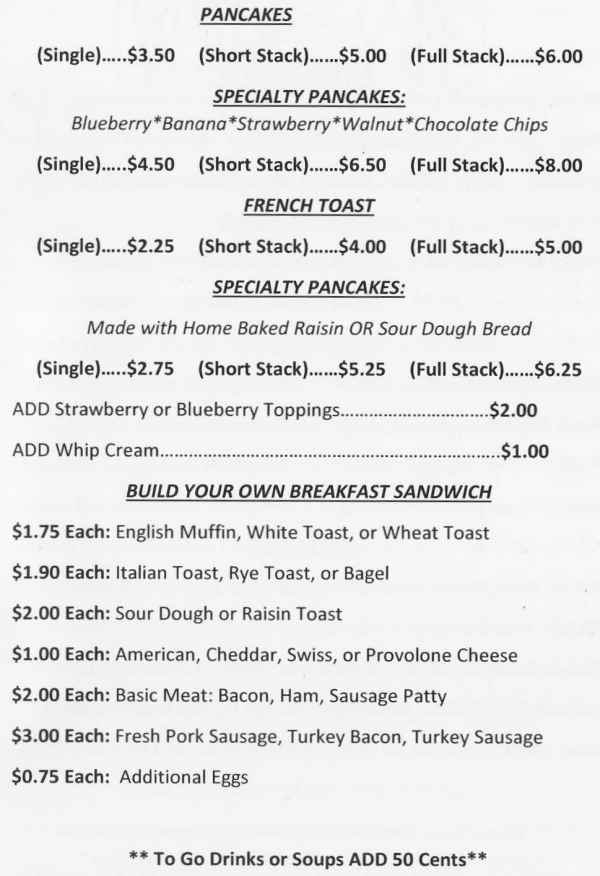 Page 3 of menu, Water St Cafe Geneva, NY