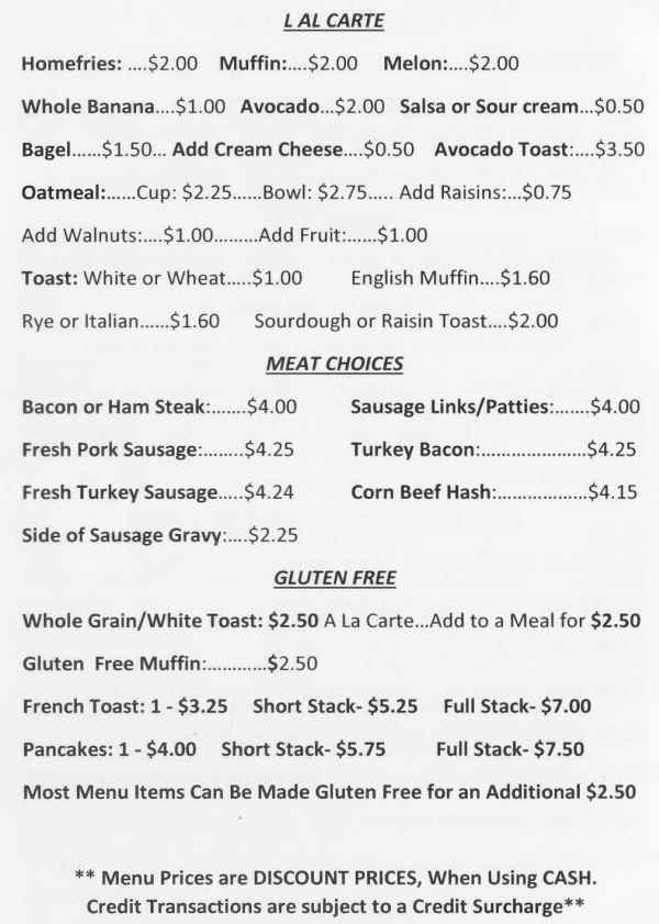 Page 4 of menu, Water St Cafe Geneva, NY